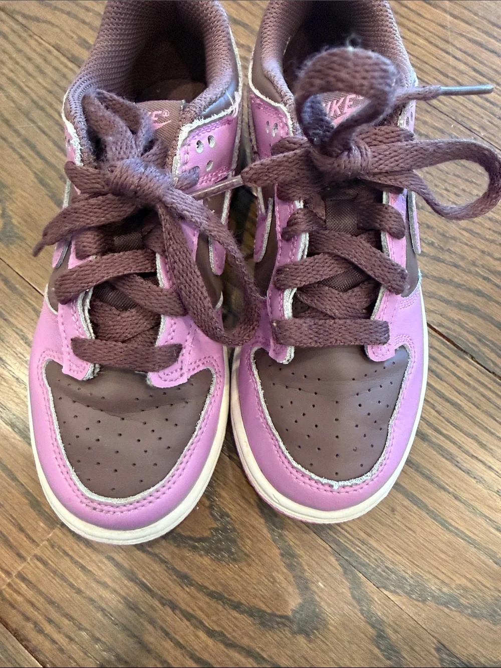 Nike Dunks Kids Two-Tone Pink/purple and Brown Low-Top Sneakers